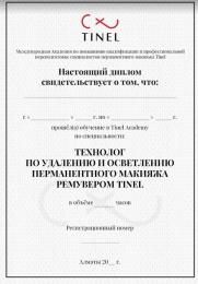 Диплом TINEL технолога по удалению и осветлению ПМ